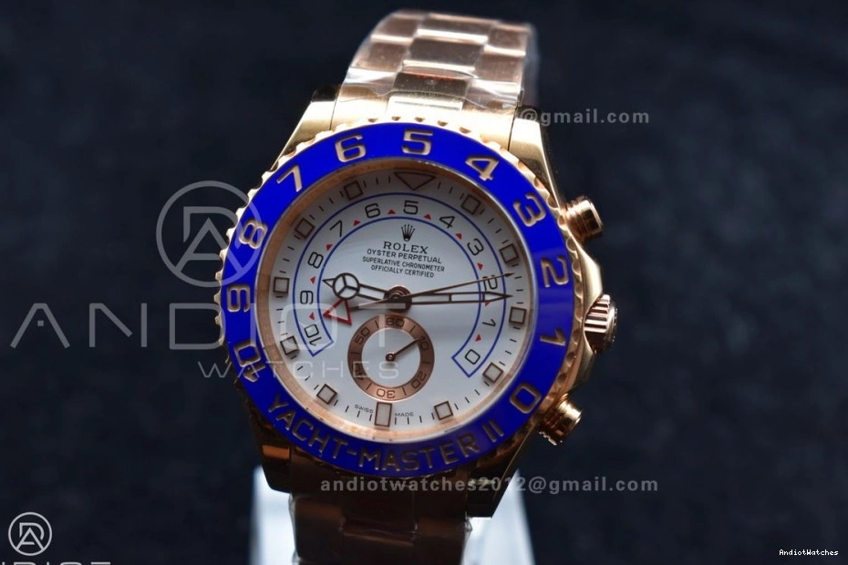Best YachtMaster Blue A on TopPick Bracelet Ceramic II RG 1:1 RG 116685 Edition GMF 1223 0110